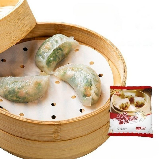 딤섬만들기 500g 쫀득한 얇은 딤섬피 만두피 창펀 하가우 딤섬 투명한 만들기 전분 가루, 250g 2팩, 1개