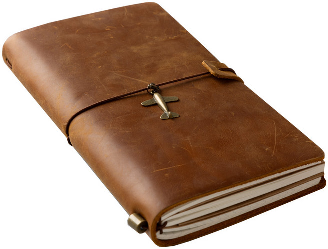 싸이소 천연가죽 트래블러스 노트 다이어리 21x11cm 다크브라운 다꾸 만년 빈티지, 브라운