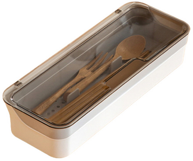 스윗브릿지 분리형 물빠짐 사각 수저통 수저 보관함, 1개