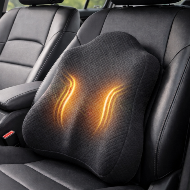 인생소품 메모리폼 차량용 등받이쿠션 바른자세 편안한 사무실 허리 쿠션, 1개, 다크그레이