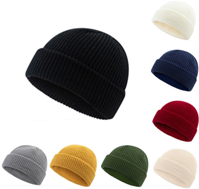 남녀공용 베이직 와치캡 니트 골지 숏비니