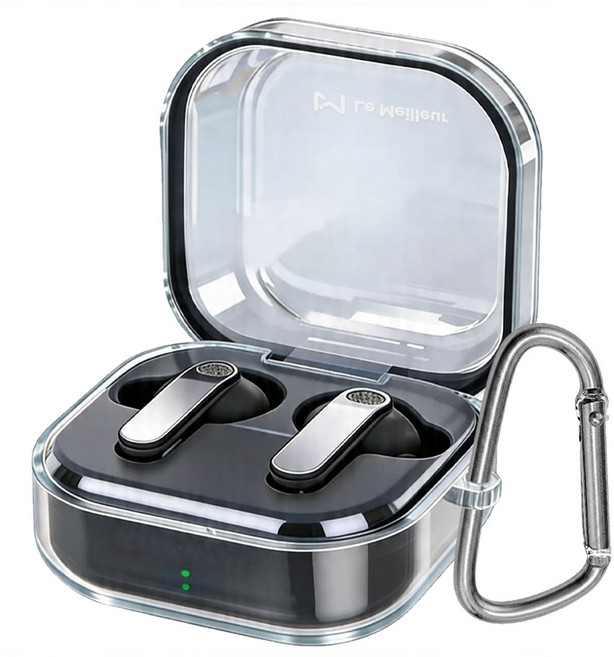 르메이어 갤럭시 버즈 변색방지 클리어 TPU 케이스 + 카라비너, 1세트, 투명, 버즈4 프로 / 4