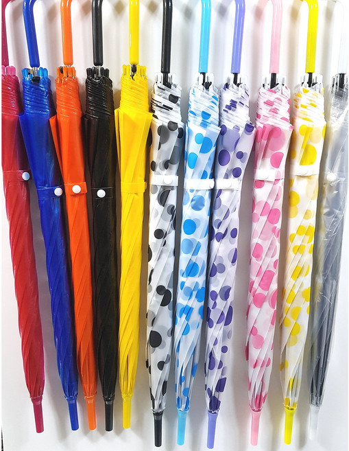 비닐 자동 우산 투명 반투명 땡땡이 파스텔 튼튼한 일회용 우산