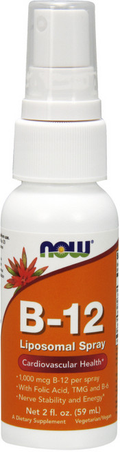 NOW Foods 維他命B12素食補充噴霧 1000mcg, 1個, 59毫升