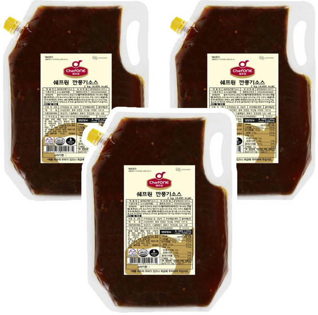 대상 쉐프원 깐풍기소스, 3개, 2kg