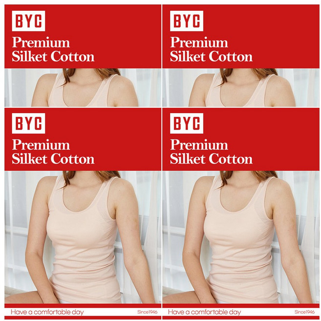 BYC 여성 프리미엄 실켓 코튼 컬러 런닝 4매 BYT5633