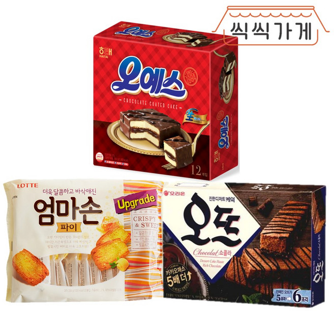 [씩씩가게] 사각 파이 3종 (오예스 오뜨 엄마손파이), 254g, 1개