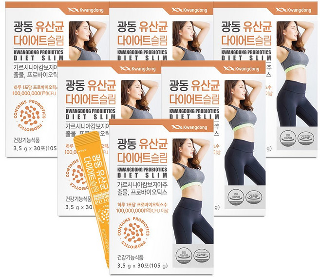 광동제약 유산균 다이어트 슬림 30p, 105g, 6개