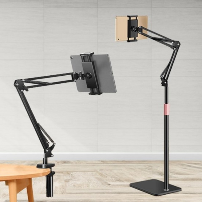 논슬립 프리미엄 폰 태블릿 자바라 거치대, 프리사이즈, 스탠드형블랙