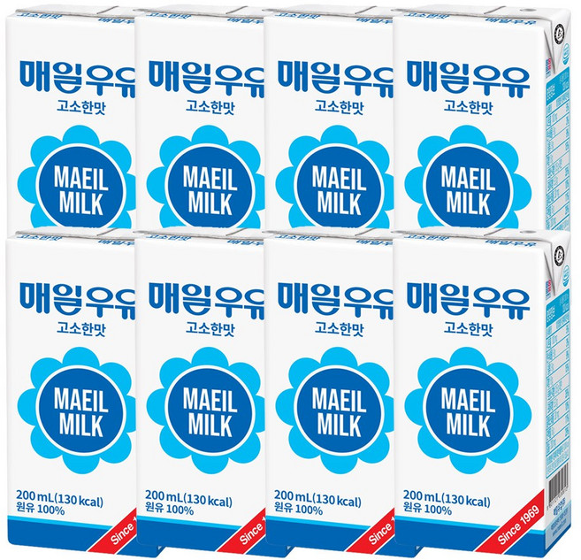 매일유업 멸균우유 고소한맛, 200ml, 8개