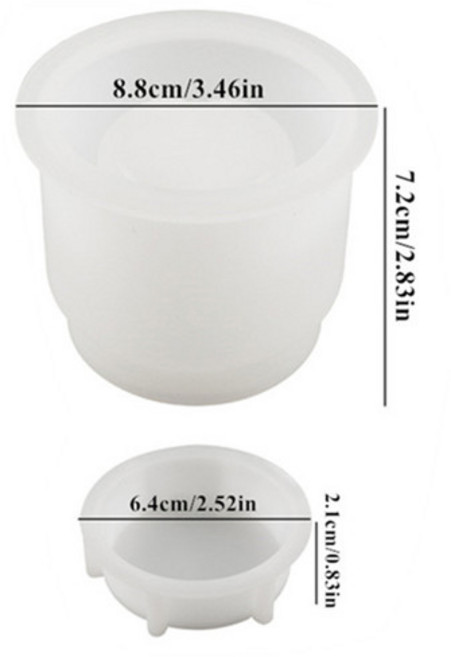 양초 항아리 금형 뚜껑이 있는 홀더용 실리콘 콘크리트 만들기 용품용 컵 시멘트