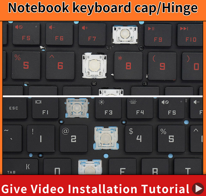 노트북 키보드 교체용 키캡 및 가위 클립 힌지 HP OMEN 15 EN EK EK0010la TPN Q236 Q265, 1 Keycap and Hinge, 1개