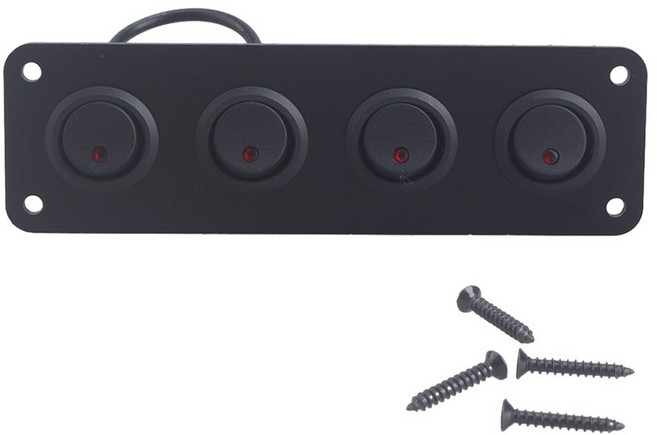 보트 LED 스위치 RV 마린 USB 범용 토글 자동차 1 로커 갱 블루 패널 스타일링 액세서리 트럭 12V, 02 red 4 button