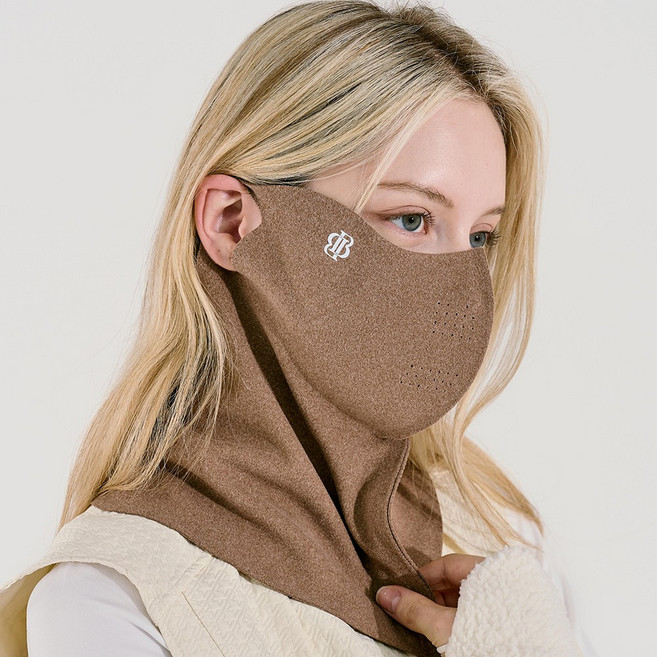 베일리화이트 심리스 골프 방한 마스크 겨울 기모 스포츠 낚시 등산 조깅 스키 여성 남성 커플, 브라운, 1개