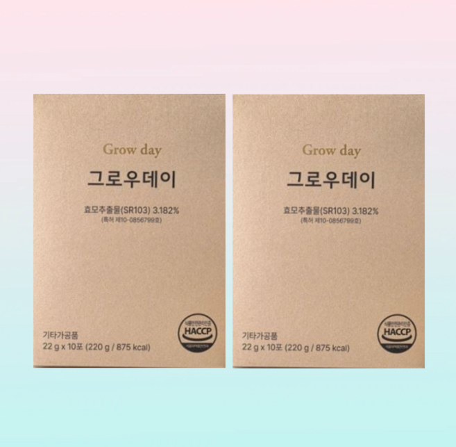 그로우데이 성장부스터 2박스 (총 20포) 어린이 청소년 선식, 22g