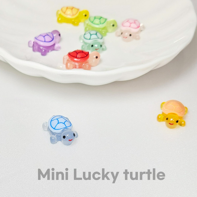 럭키터틀 미니 거북이 소품 8종 세트 행운, 2세트