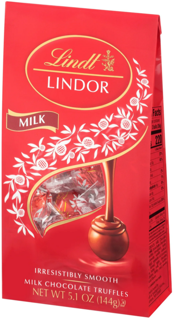 Lindt 瑞士蓮 Lindor 牛奶松露巧克力, 1個, 144g