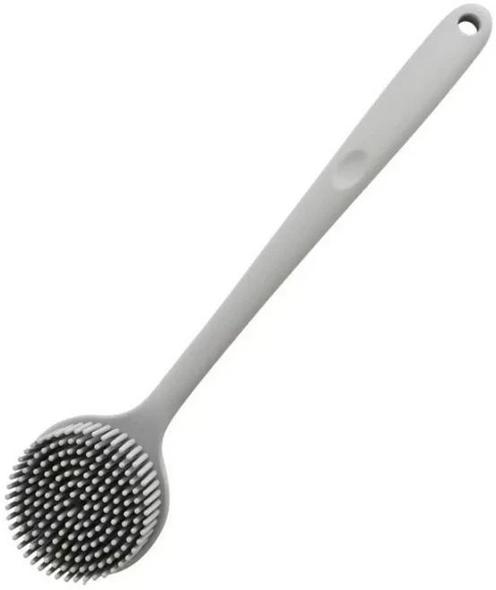 목욕 소프트 백 스크러버 브러시 샤워 스폰지 손잡이가있는 엑스 폴리 에이 팅 마사지 와셔, 03 Gray, 03 Gray