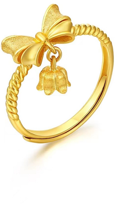 리본 반지 방울 드롭 오픈 링 조절형 by 모리에