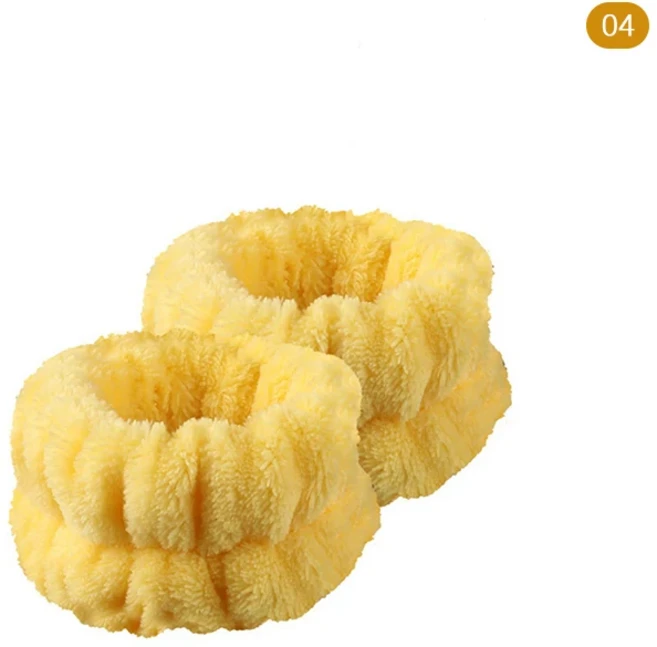 플란넬 극세사 워시 타월 밴드 유연한 흡수성 손목 얼굴 세척을 위한 편안한 재사용 가능한 땀, 08 yellow