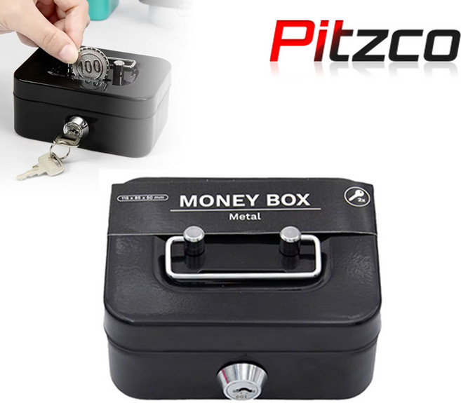 피츠코 철재 저금통 미니금고 소형금고 개인금고 열쇠 비상금, 1개, 핑크