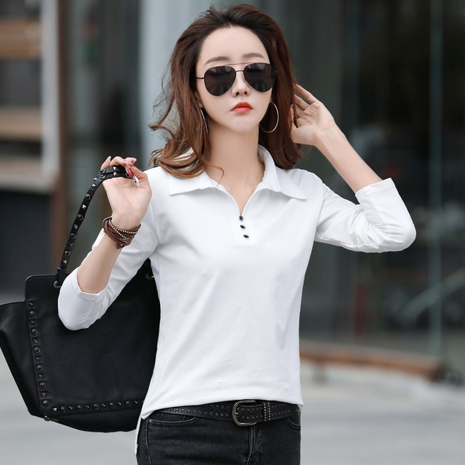 NEW 여성 폴로 골프 긴팔 티/기본티셔츠/카라티셔츠 긴팔/여자 사계절 티셔츠/여성골프티셔츠/면티셔츠/여성 골프 상의