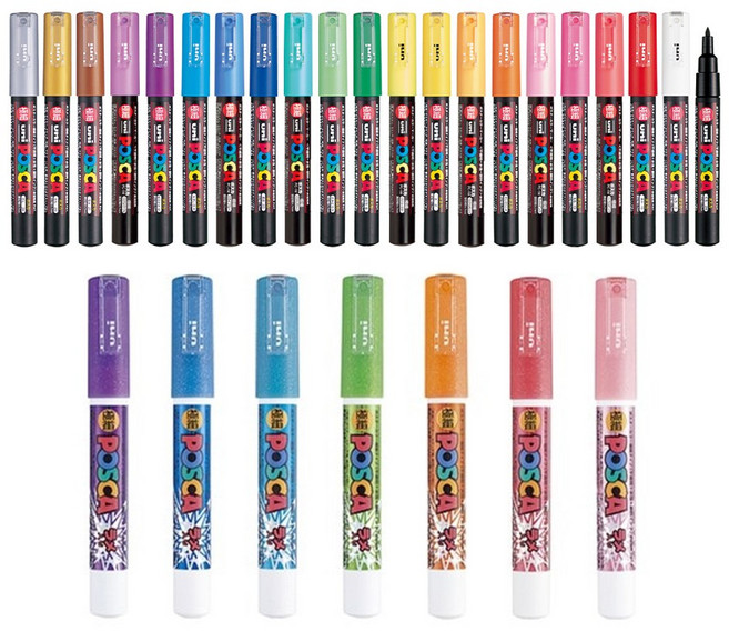 미쯔비시 유니포스카 POSCA 마카 PC-1M 낱색 개별 ALL 색상, PC-1M/파스텔오렌지/P4