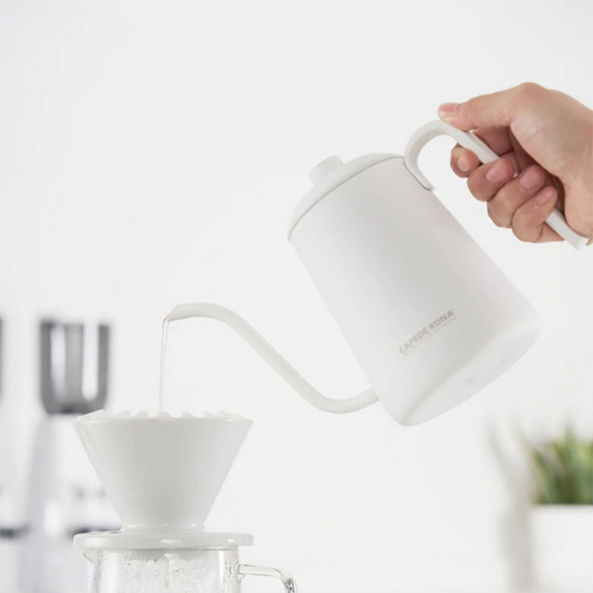 CAFEDE KONA 細口壺 【P.R. CAFE】, 白, 1個, 手沖壺, 600ml