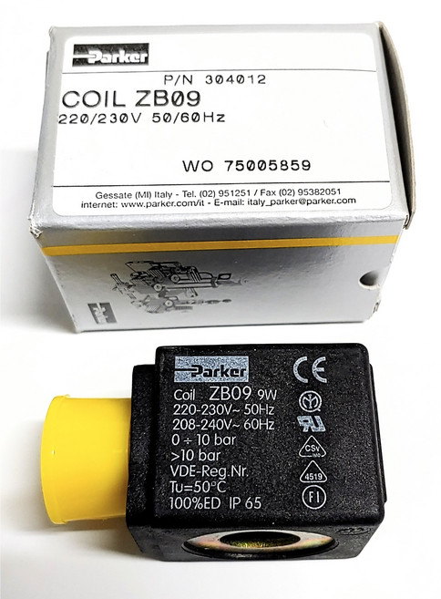 커피머신부품 PARKER HANNIFIN 솔레노이드밸브코일 Solenoid valves coil ZB09 220V 60Hz, ZB09 방수용 IP67 DIN 커넥터, 블랙, DIN커넥터
