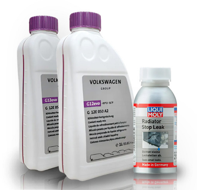 아우디 폭스바겐 냉각수 부동액 1L G12E050A2 2개 + 리퀴몰리 코리아 라디에이터 누수차단제 150ml 21893 정식수입 1개 1세트