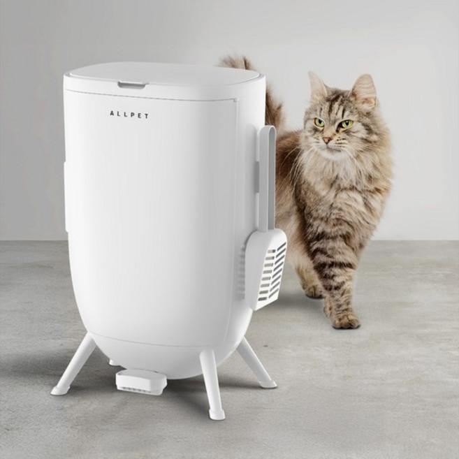 올펫 21L 반려동물 고양이 냄새차단 휴지통 종량제 호환, 버터옐로우투톤