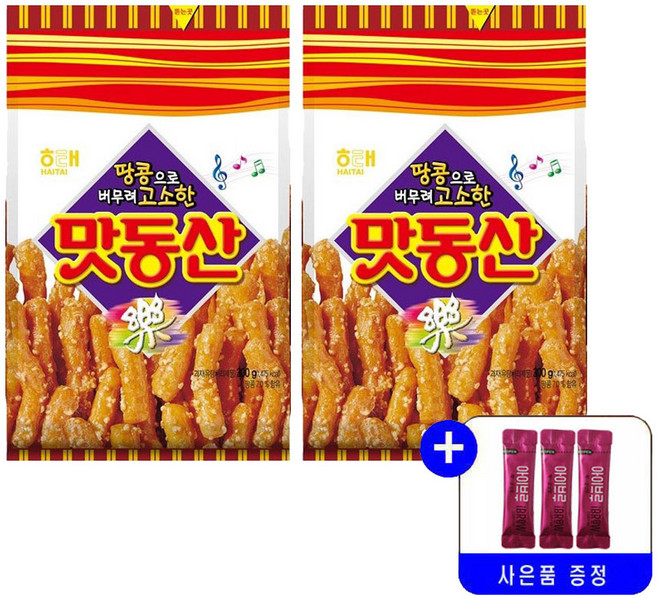 해태 맛동산 341g 대용량 묶음행사+사은품증정, 2개