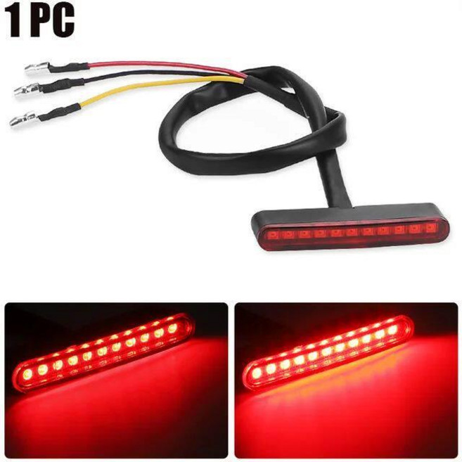 카페 오토바이 atv 리어 터 후미등 컬러 용 하나 번호판 램프 포함 지시등 레트로, B. 1x Red Shell 11Led, 1L, 1개