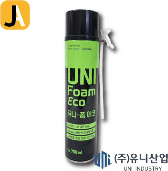유니폼 국산 에코 일회용 노즐포함 폴리우레탄폼 750ml 난연 단열 건축용 충진폼, 1개