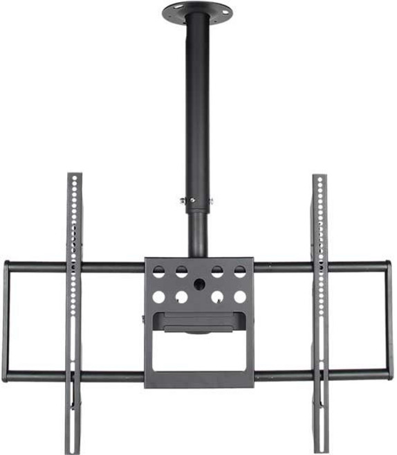 PC-60C 블랙 65~85인치 대형 티비 천정형 브라켓 TV 설치 천장 거치대 봉브라켓 천정 받침대 모니터 스탠드, PC-60C (가변높이 1050-1450mm), 1개