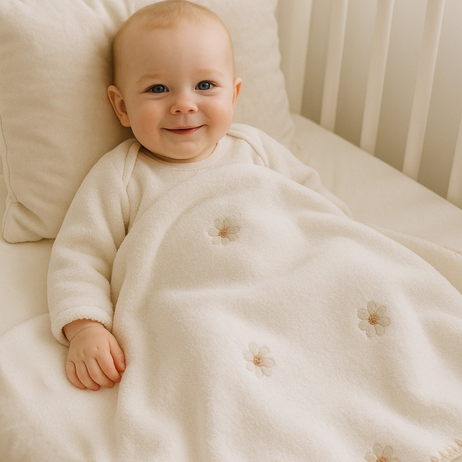 불로홈 아기 밍크 자수 극세사 블랭킷 이불, 플라워
