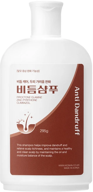 비듬원인 99.9% 제거 75시간 비듬완화 지속 비듬샴푸 두피가려움 61% 개선 지루성두피, 1개, 295g - 쿠팡