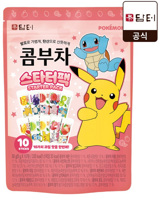 담터 포켓몬 콤부차 스타터팩, 1개, 10개입, 5g