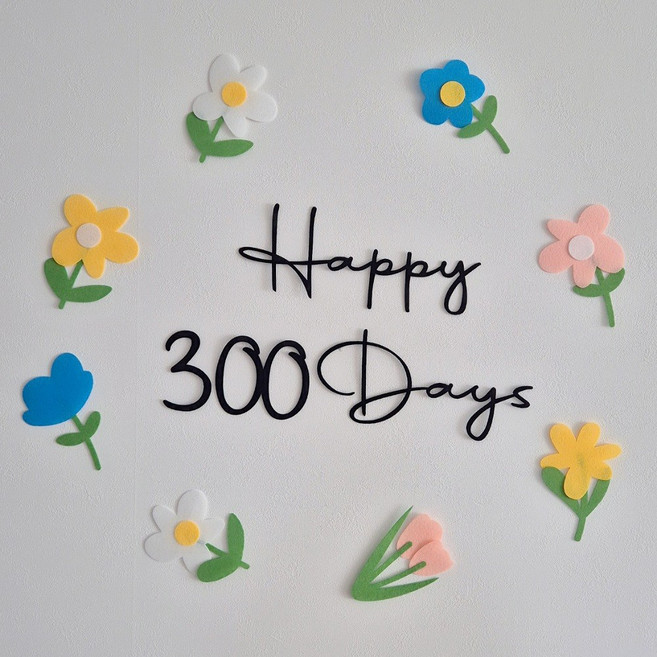 레몬스튜디오 아기 셀프촬영소품 펠트숫자 세트 기념일 촬영 성장사진, 1세트, 300일