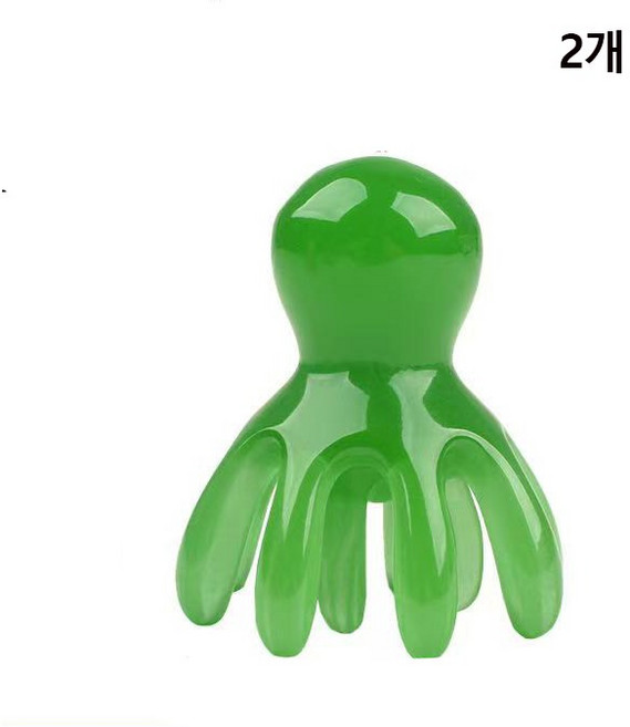 대형 문어 얼굴 두피 괄사 마사지기 머리 승모근 지압, 그린, 2개