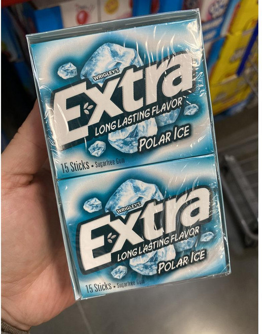 엑스트라 Extra 폴라아이스 Polar Ice Sugar Free Gum Bulk Pack 15개 x 10팩, 460g, 1개