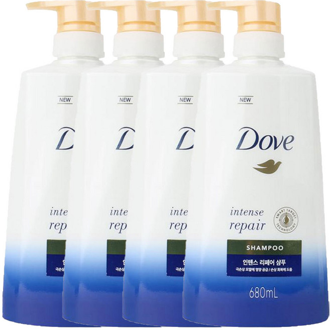 도브 인텐스 리페어 샴푸, 680ml, 4개