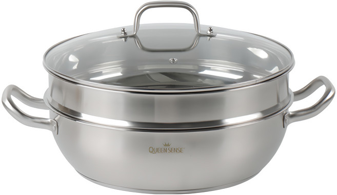 QUEEN SENSE 全不鏽鋼電磁爐用雙層蒸鍋, 1個, 32cm