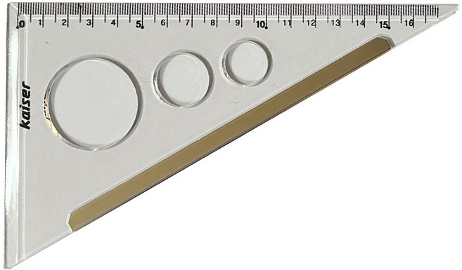 삼각자 준비물 제도 컷팅 모양 자 15cm 센치, 1개, 투명