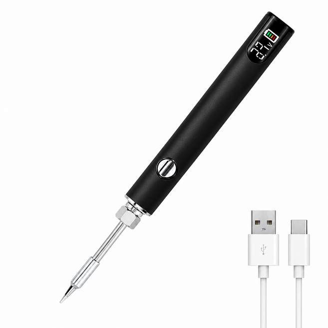 툴릭스 무선인두기 usb 충전식 휴대용 인두기 가정용납땜기, 1세트, 블랙