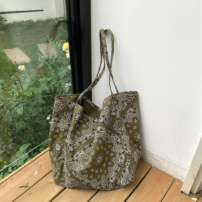 [미미하우스]레트로 빈티지 캔버스 에코백