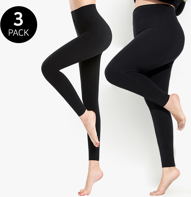 패션파트너 국산 80D 빅사이즈 XXL 롱다리 입체 힙 팬티 스타킹 레깅스 3매 세트