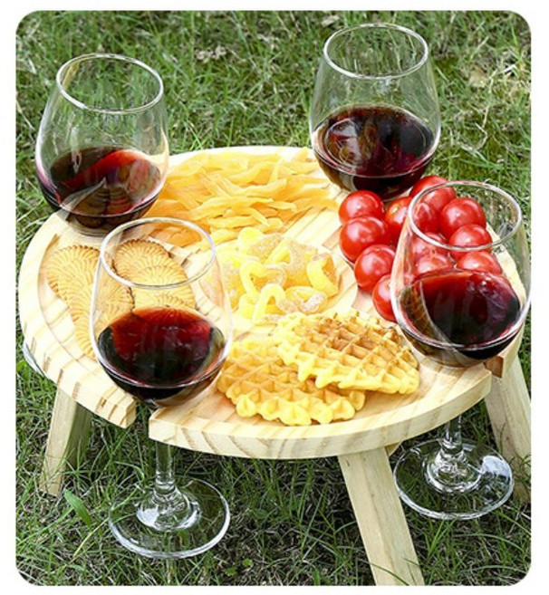 또롱상점 겨울 차박테이블 캠핑 간식 낚시 좌식 테이블 소형, 우드