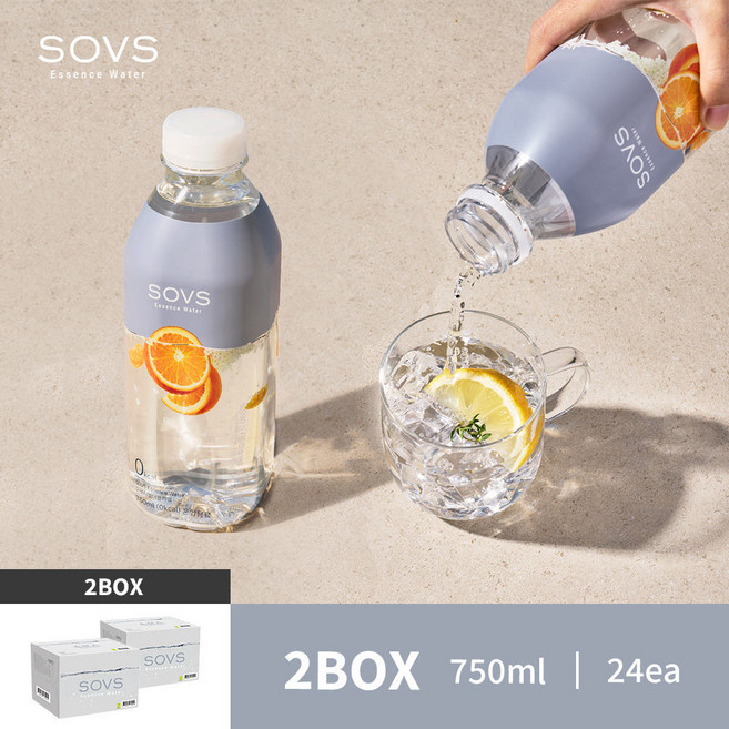 SOVS Essence Water 오렌지엘더플라워 2BOX, 24개, 750ml
