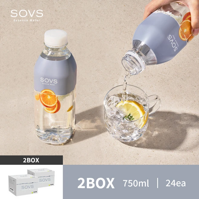 SOVS Essence Water 오렌지엘더플라워 2BOX, 24개, 750ml - 쿠팡